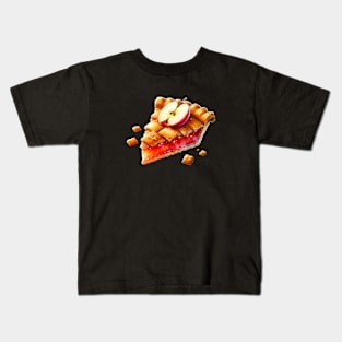 Apple Pie Coffee Art Slice Kawaii Sweet Kids T-Shirt